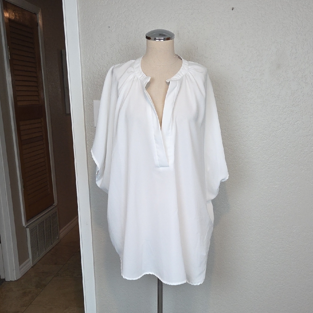 Live 4 Truth White Oversized Dolman Sleeve Tunic Size 3X